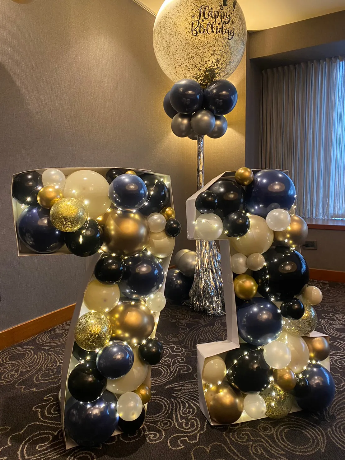 【紳士質感首選】時尚海軍藍黑銀氣球組｜男友生日｜沈穩帥氣｜個性派對