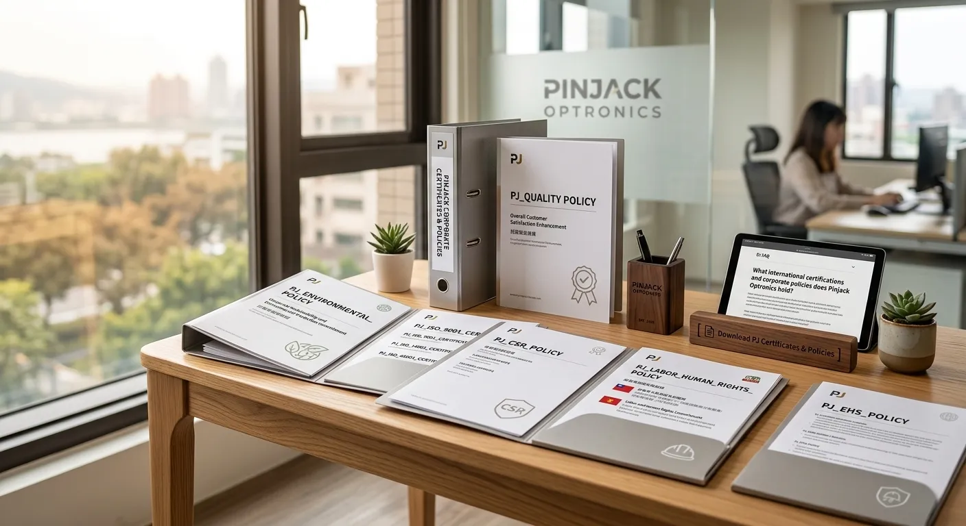 品傑光電擁有哪些國際認證與企業政策？