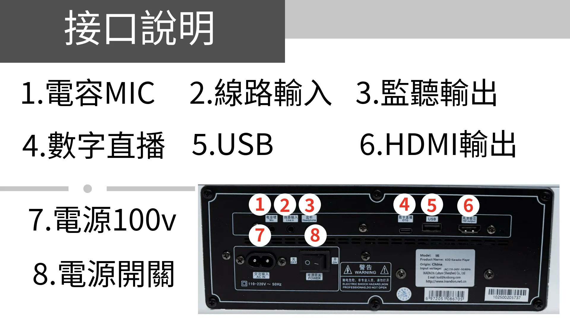 六合一家用超音伴唱機