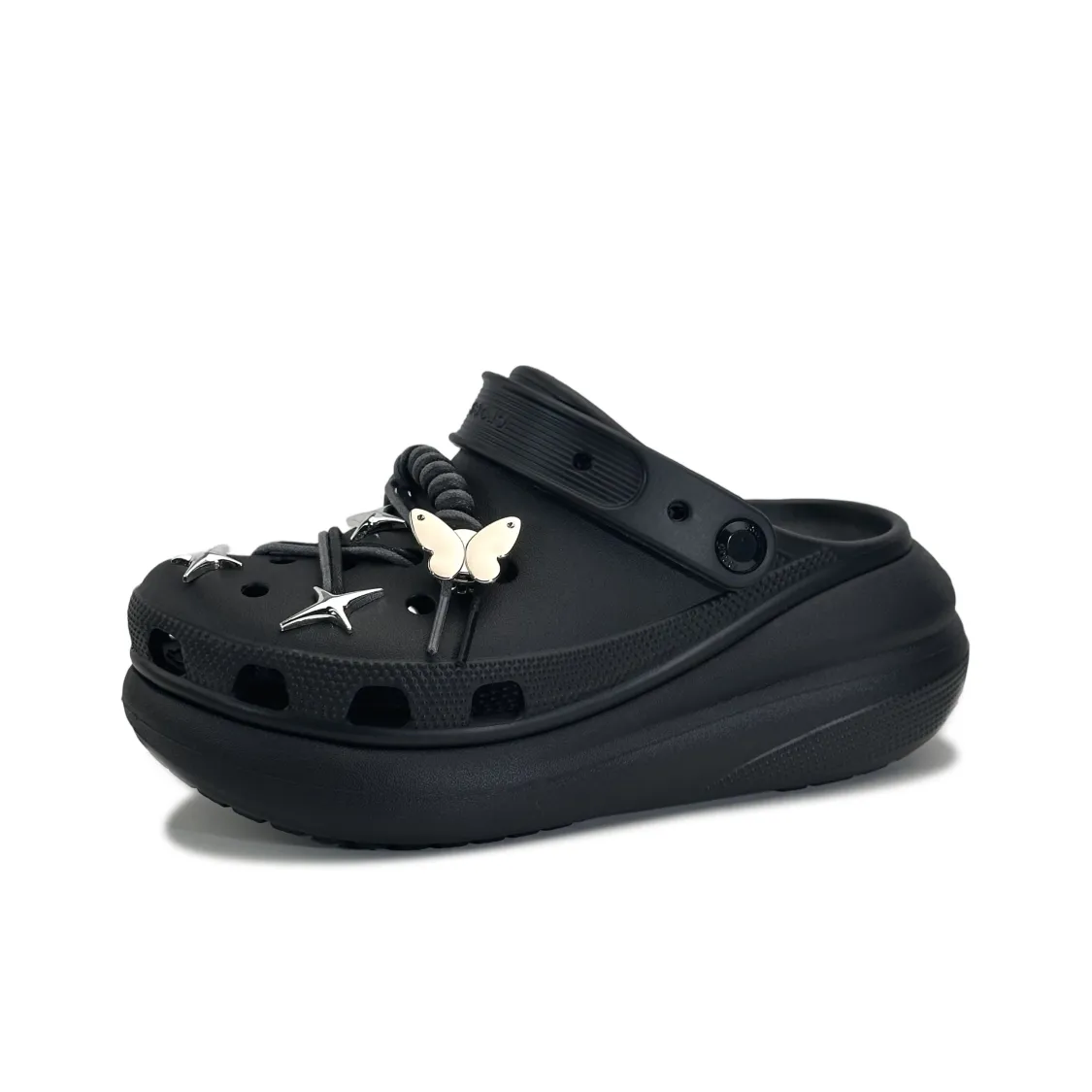 客製球鞋CROCS卡駱馳銀刺蝴蝶