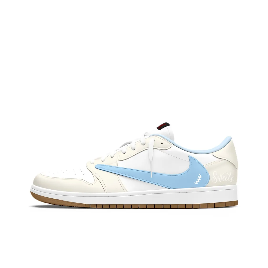 個性化客製球鞋NIKE米白藍倒鉤