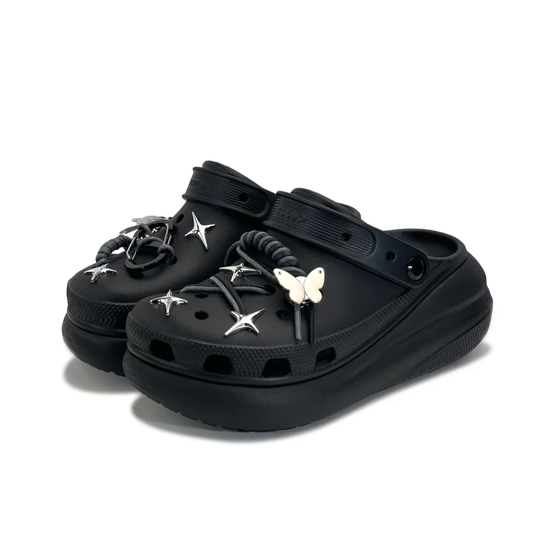 客製球鞋CROCS卡駱馳銀刺蝴蝶