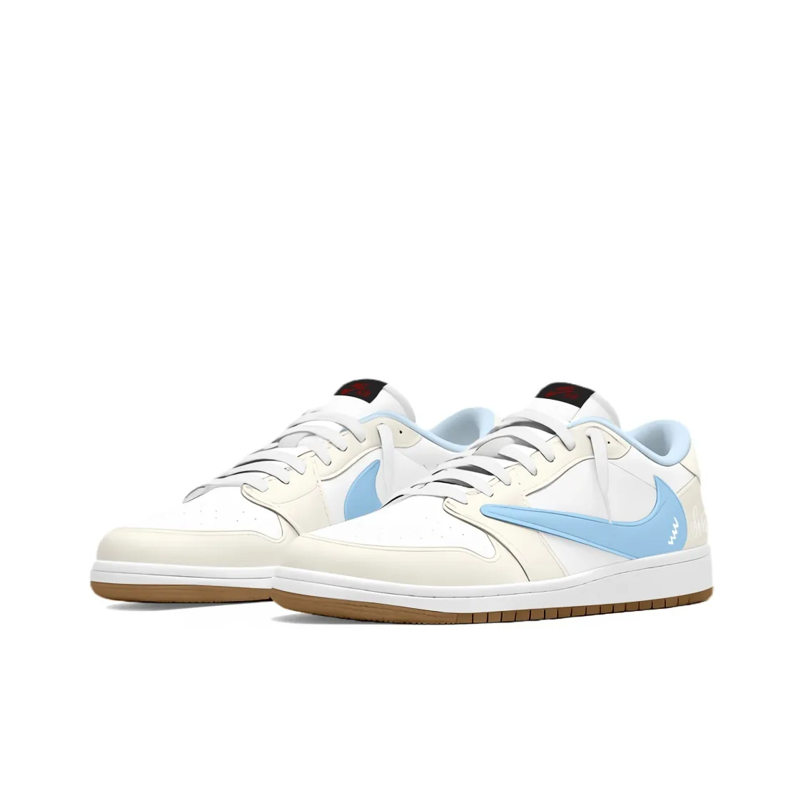 個性化客製球鞋NIKE米白藍倒鉤