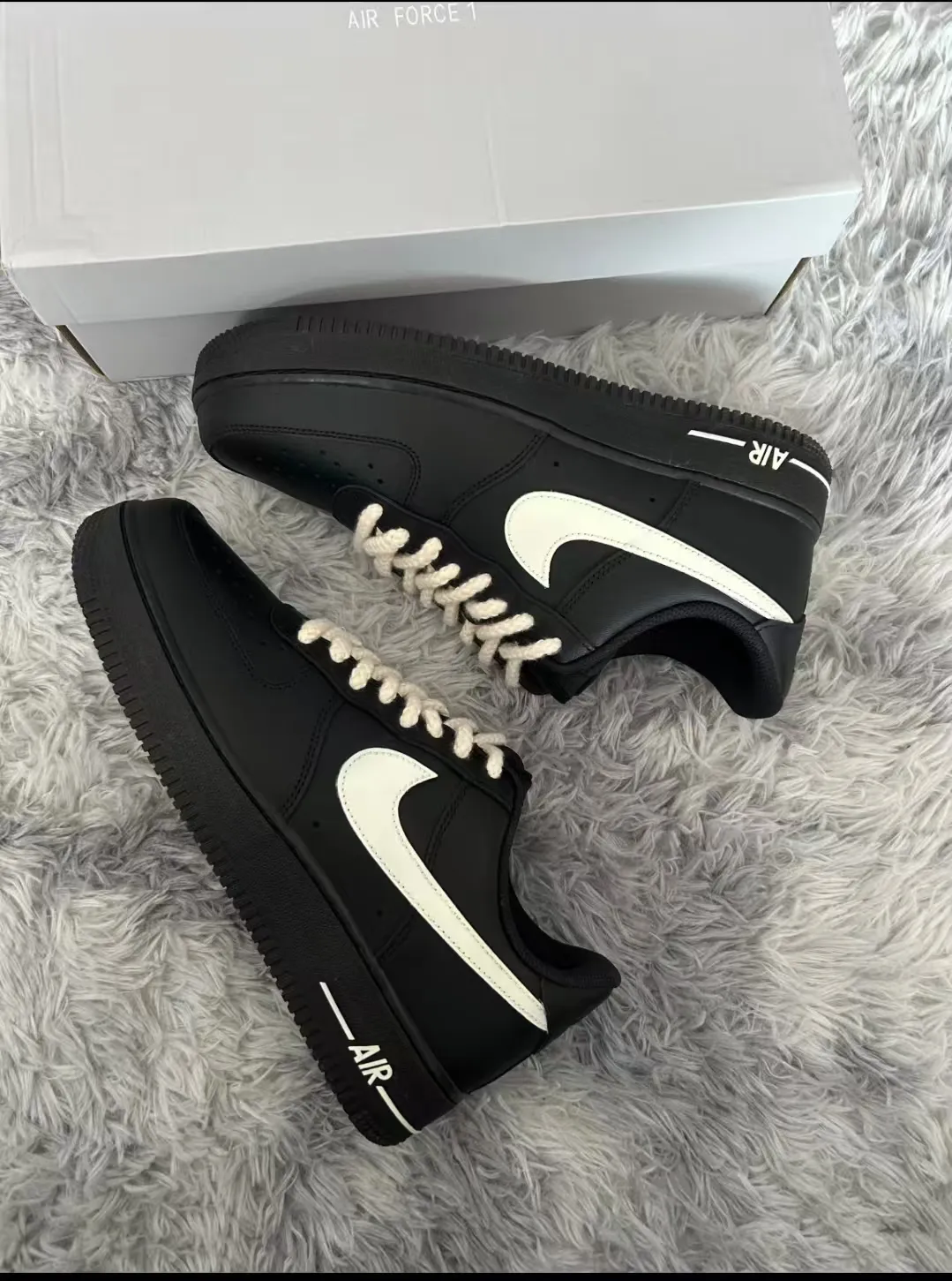 個性化客製球鞋NIKE麻繩黑空軍