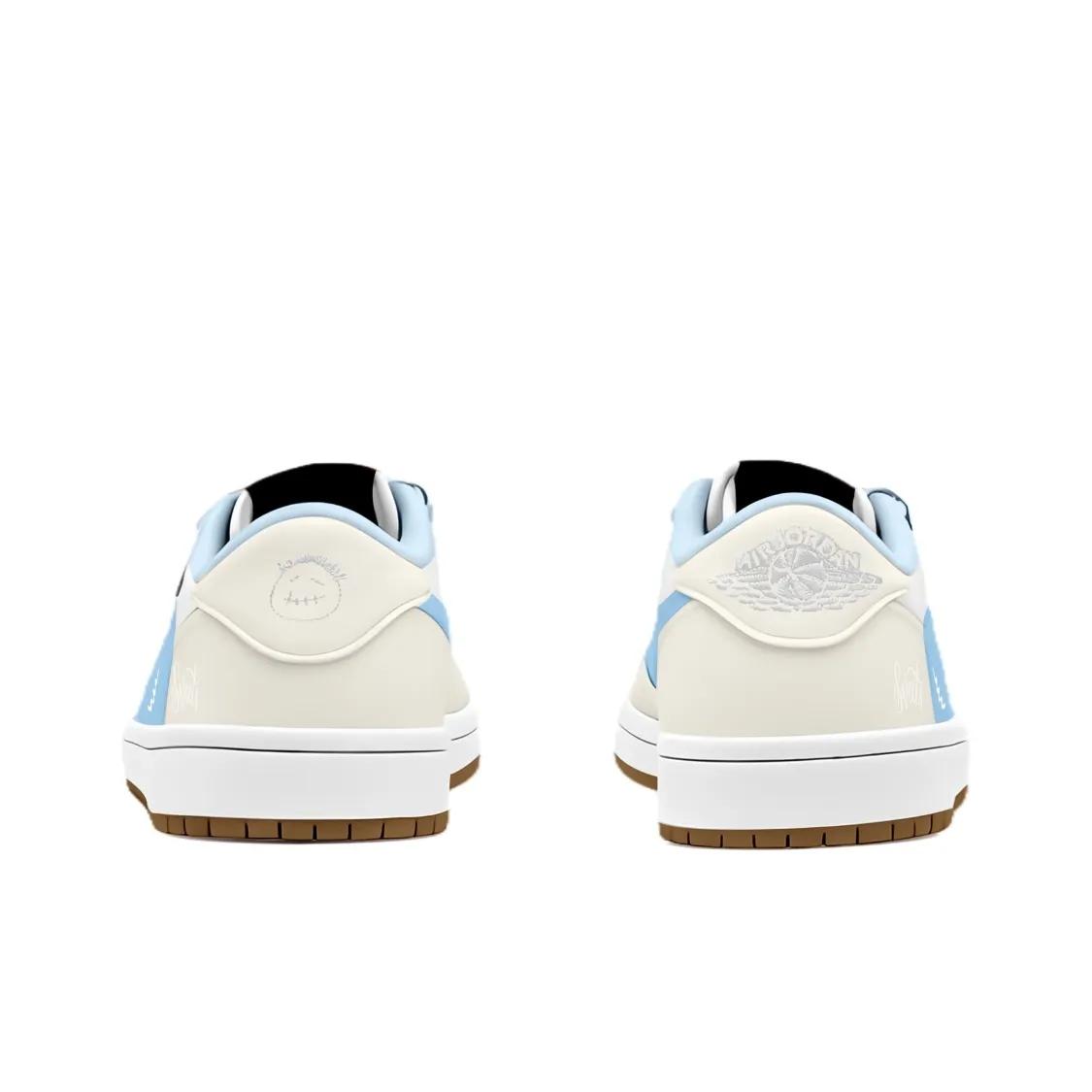 個性化客製球鞋NIKE米白藍倒鉤