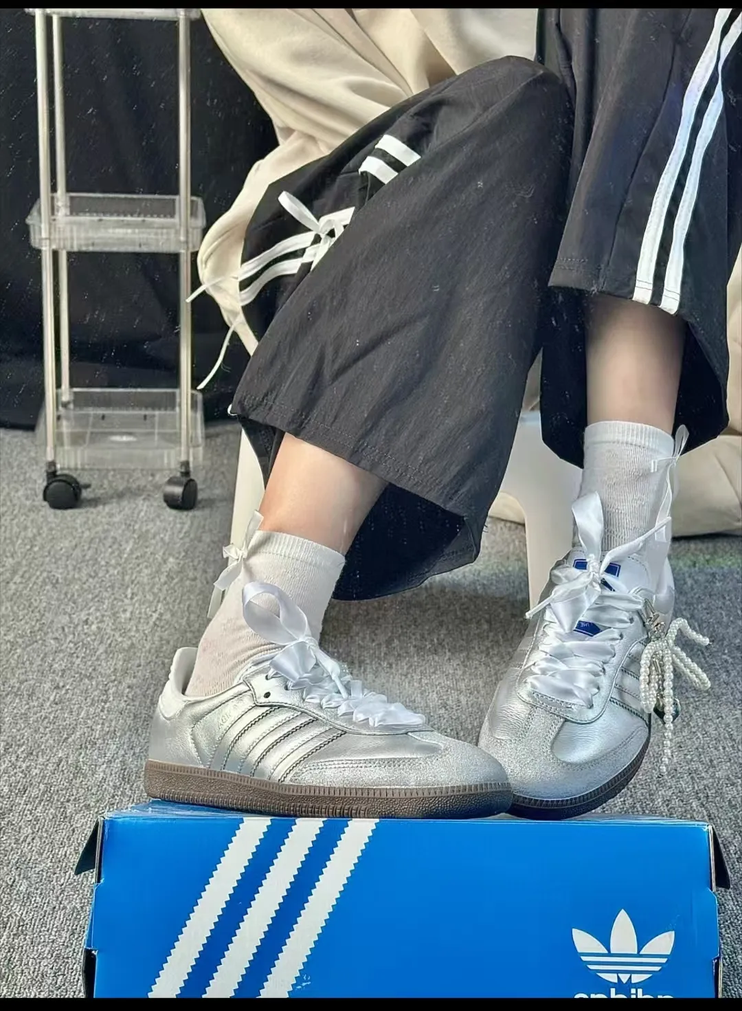 個性化客製球鞋ADIDAS月光芭蕾大珍珠