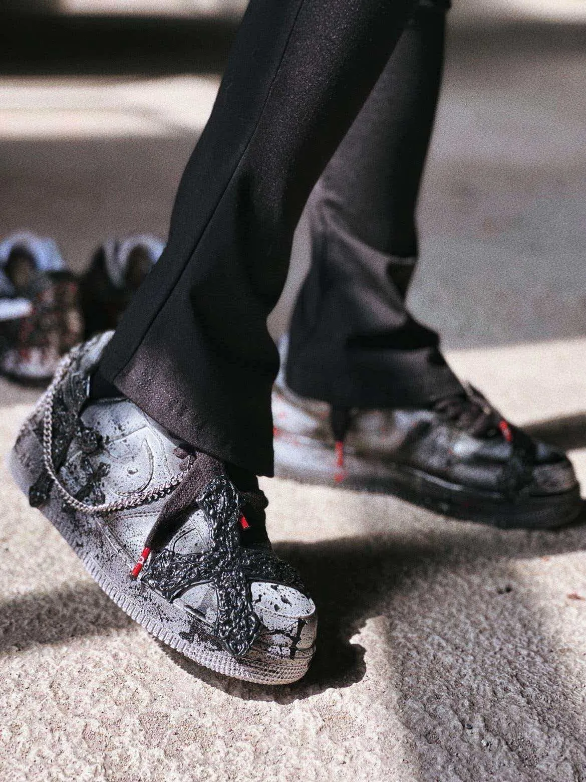 個性化客製球鞋NIKE字架黑灰