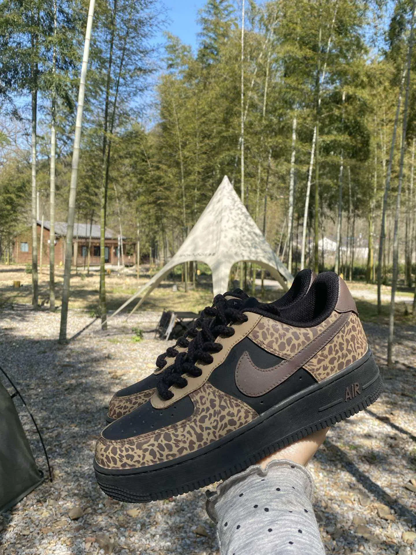 個性化客製球鞋NIKE棕色豹紋