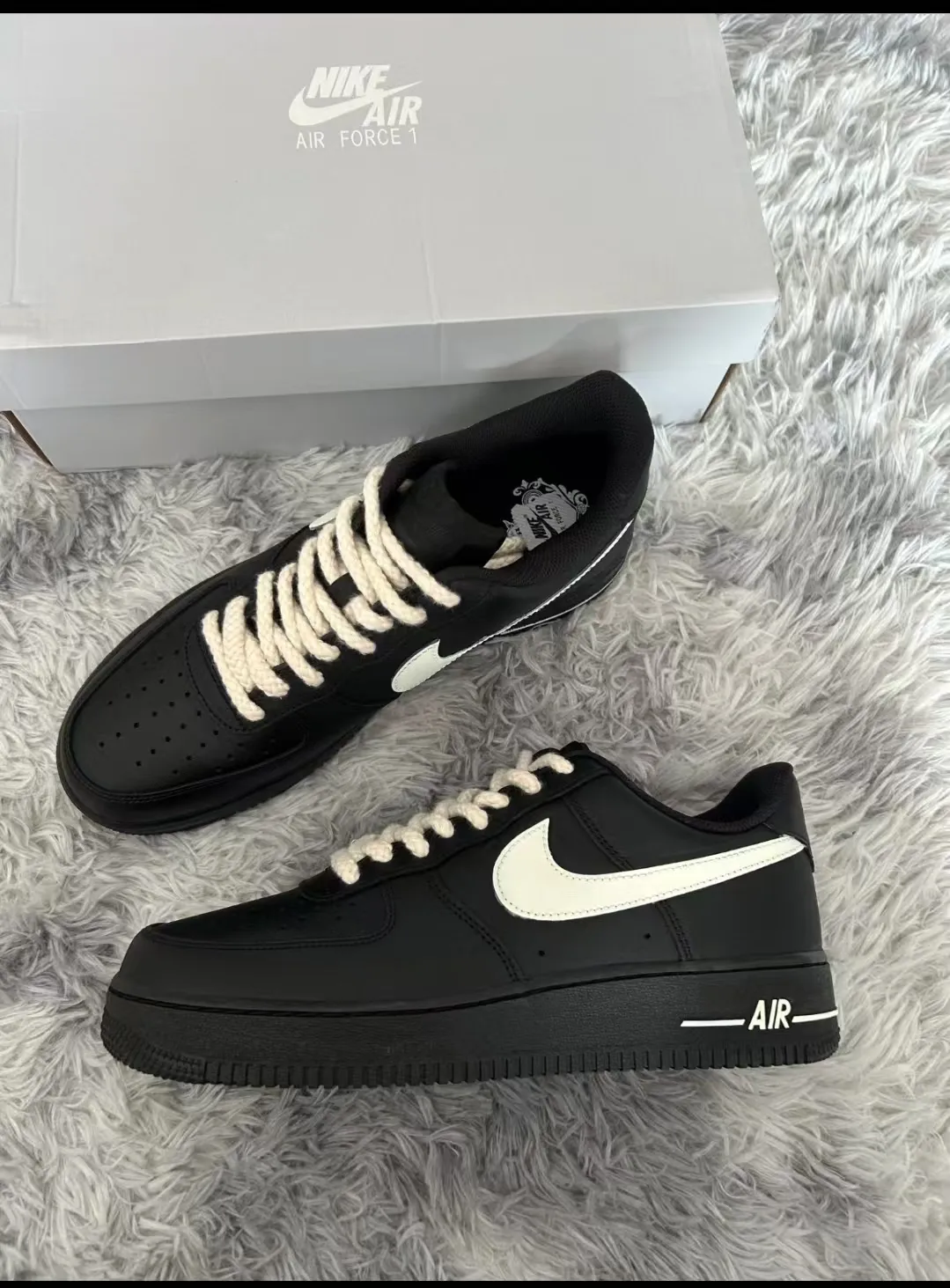 個性化客製球鞋NIKE麻繩黑空軍