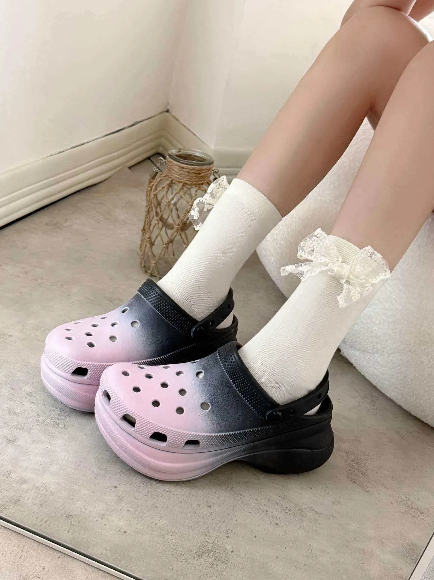個性化客製球鞋CROCS黑粉