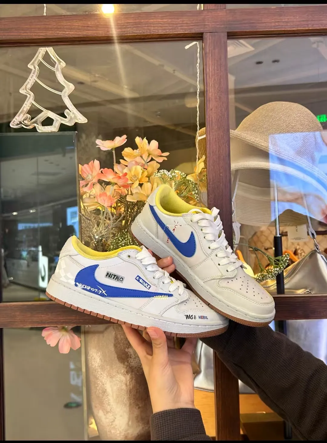 個性化客製球鞋NIKE灰藍倒鉤