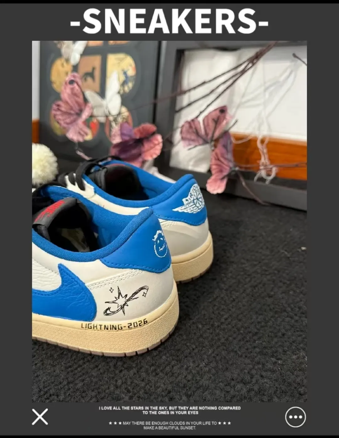 個性化客製球鞋NIKE藍白倒鉤