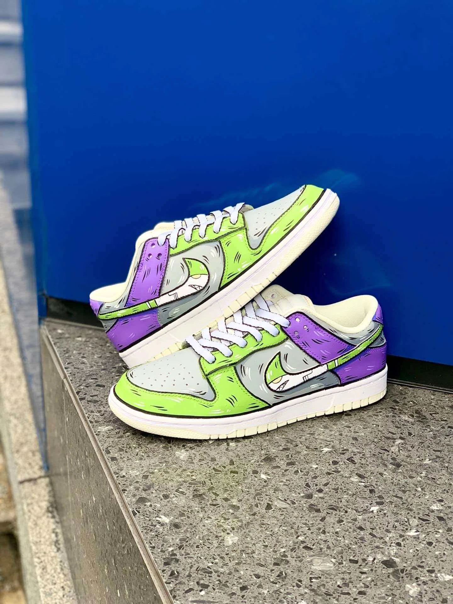 個性化客製球鞋NIKE鯊魚灰綠紫