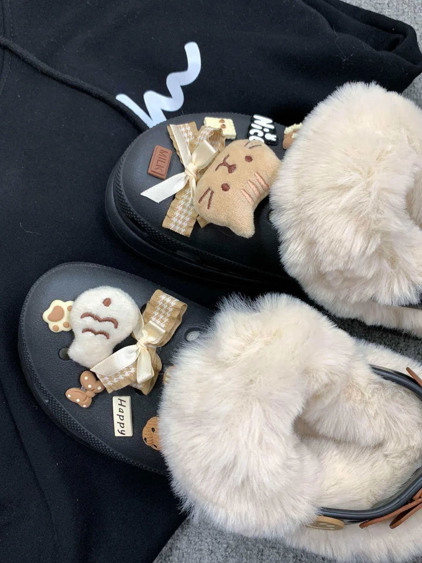 客製球鞋CROCS卡駱馳毛絨少女