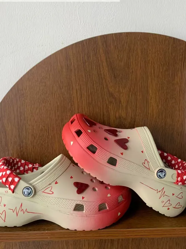 個性化客製球鞋CROCS絲絨紅心