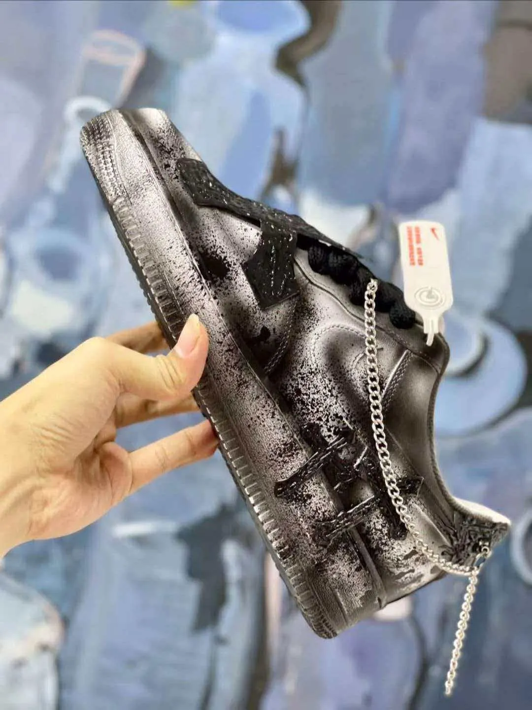個性化客製球鞋NIKE字架黑灰