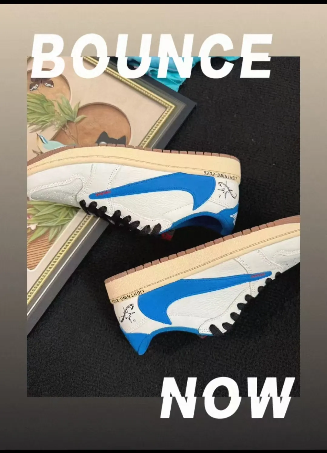 個性化客製球鞋NIKE藍白倒鉤