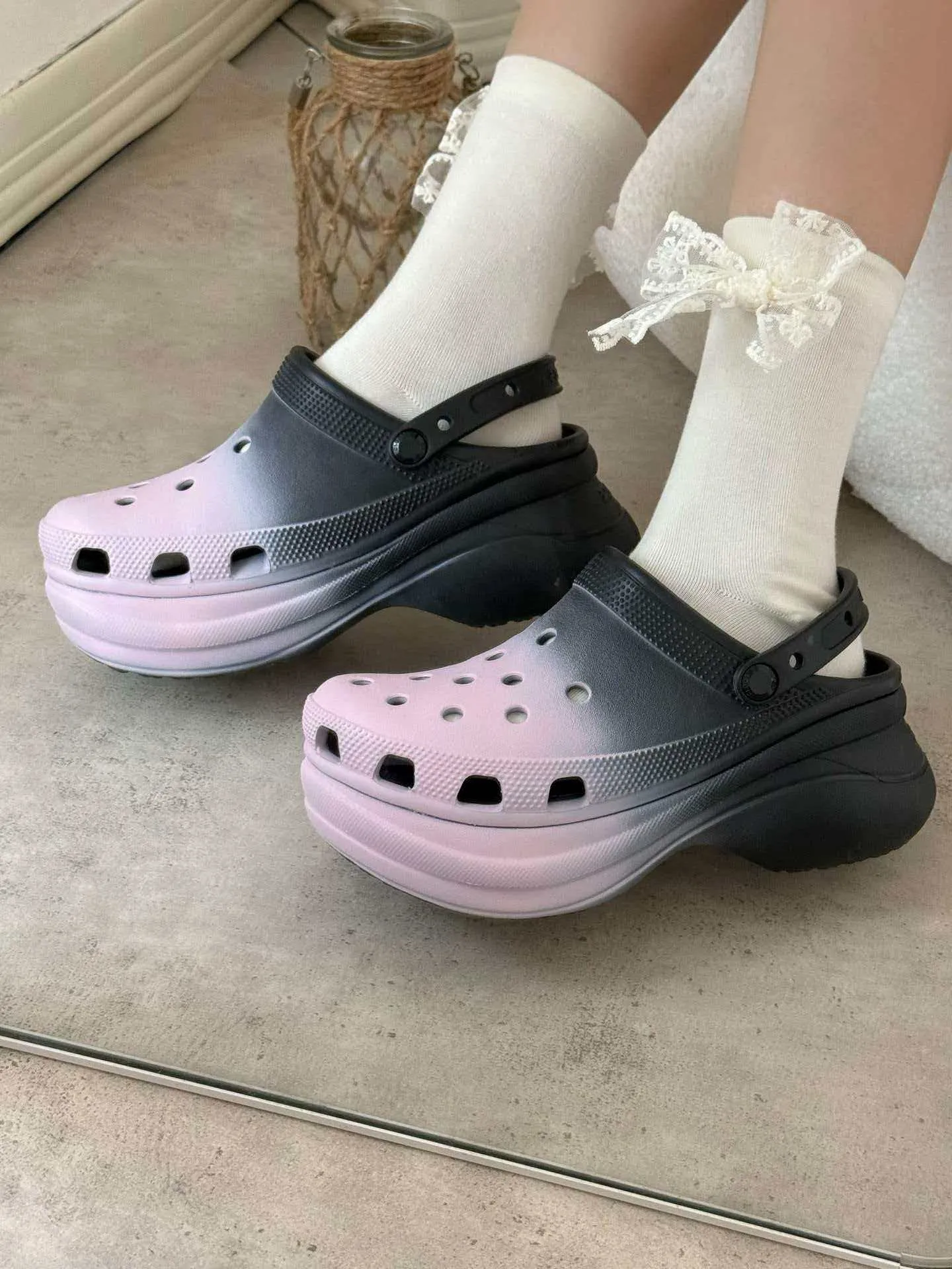 個性化客製球鞋CROCS黑粉