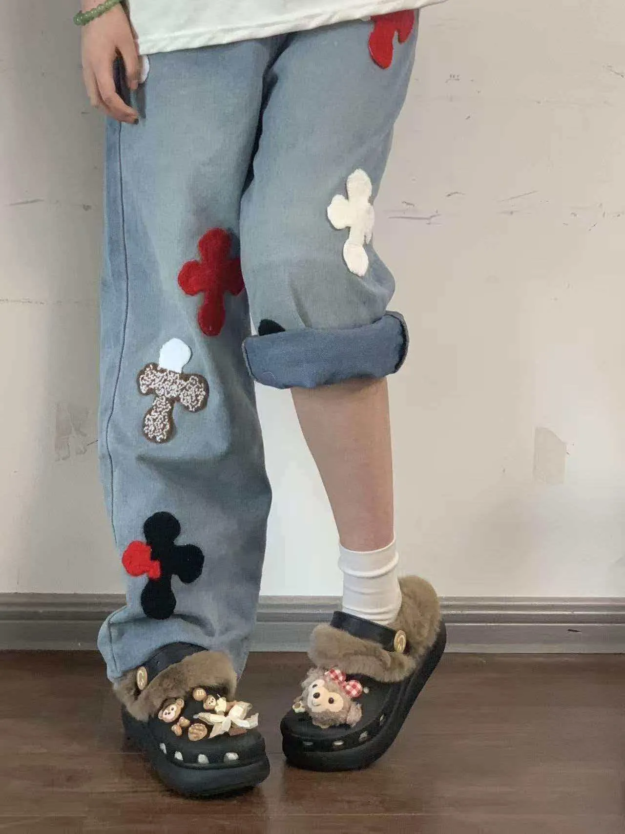客製球鞋CROCS卡駱馳毛絨巧克力