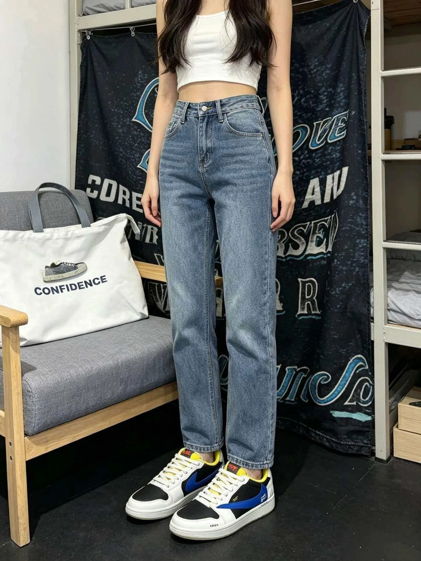 個性化客製球鞋NIKE藍灰倒鉤