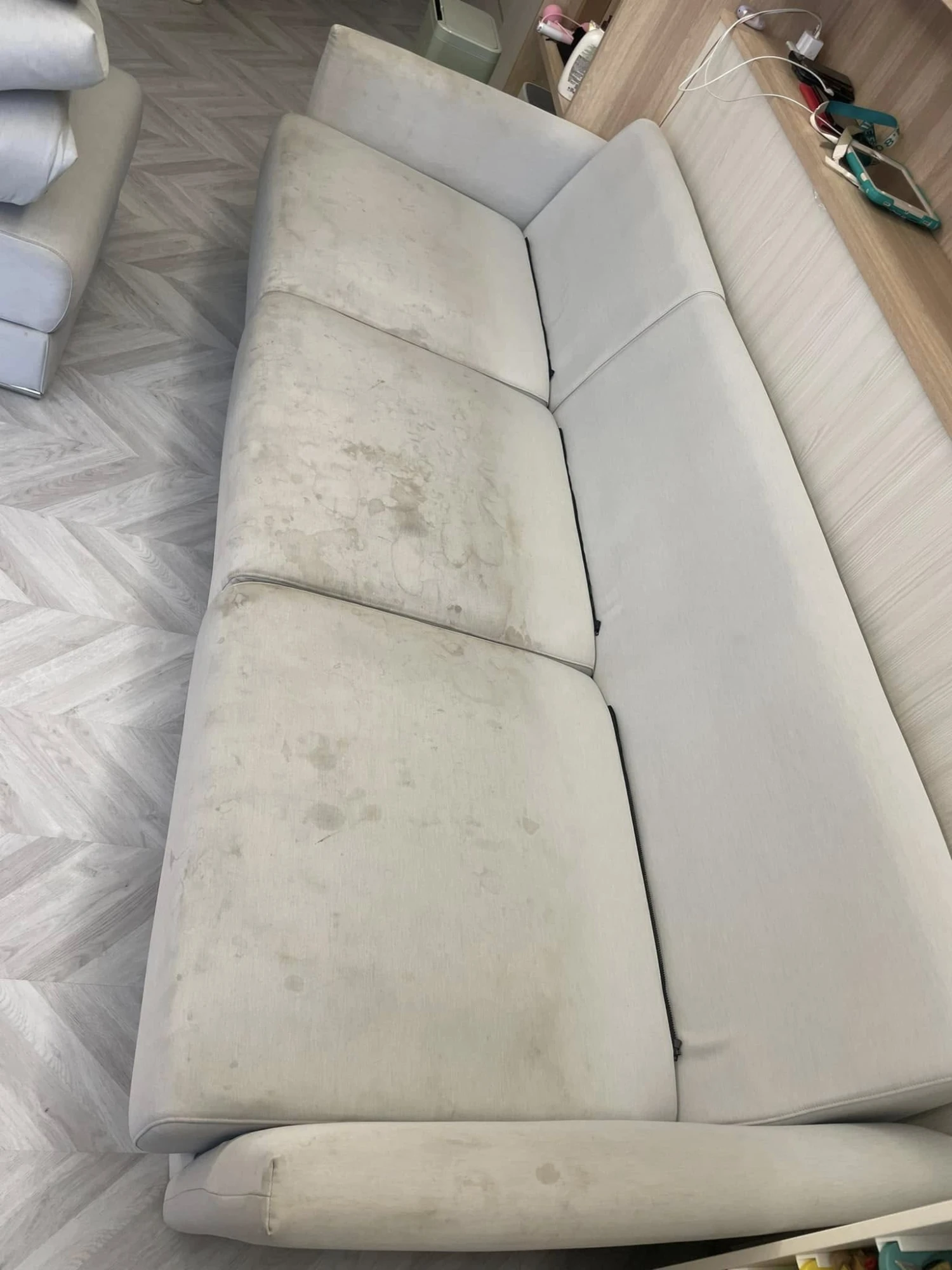 涼感貓抓布清洗前