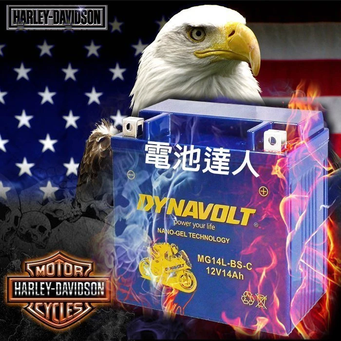 【鋐瑞電池】MG14L-BS YTX14L DYNAVOLT 藍騎士 機車電池 哈雷重機 Harley Davidson