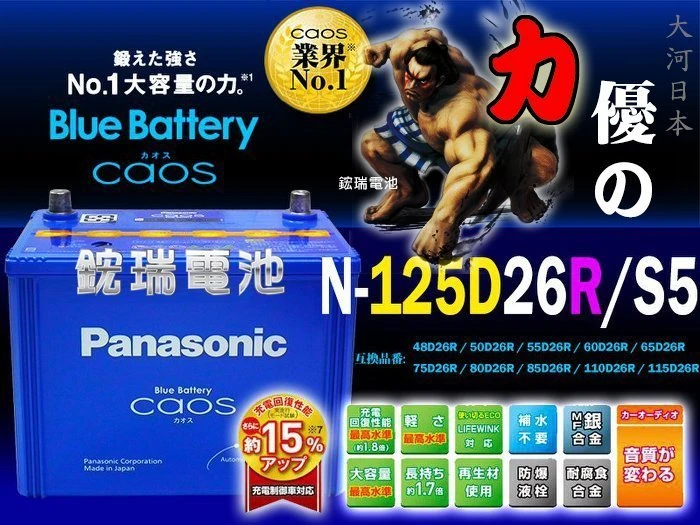 【鋐瑞電池】國際牌 銀合金 日本製造 125D26R Panasonic 充電制御 U5 U6 U7 M7 S5