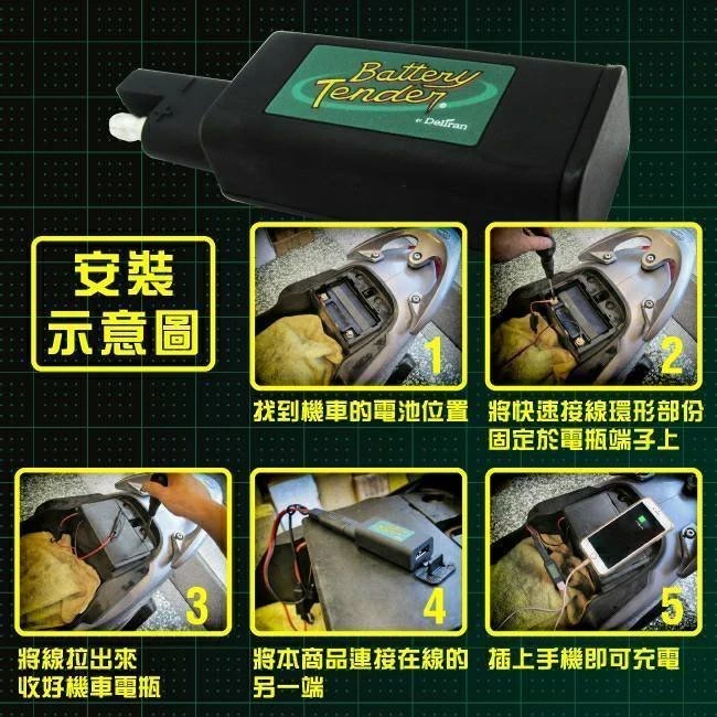 【鋐瑞電池】Battery Tender USB充電接頭 + 快拆接頭 哈雷 重型機車 電池 電瓶 無須改裝 即插即充
