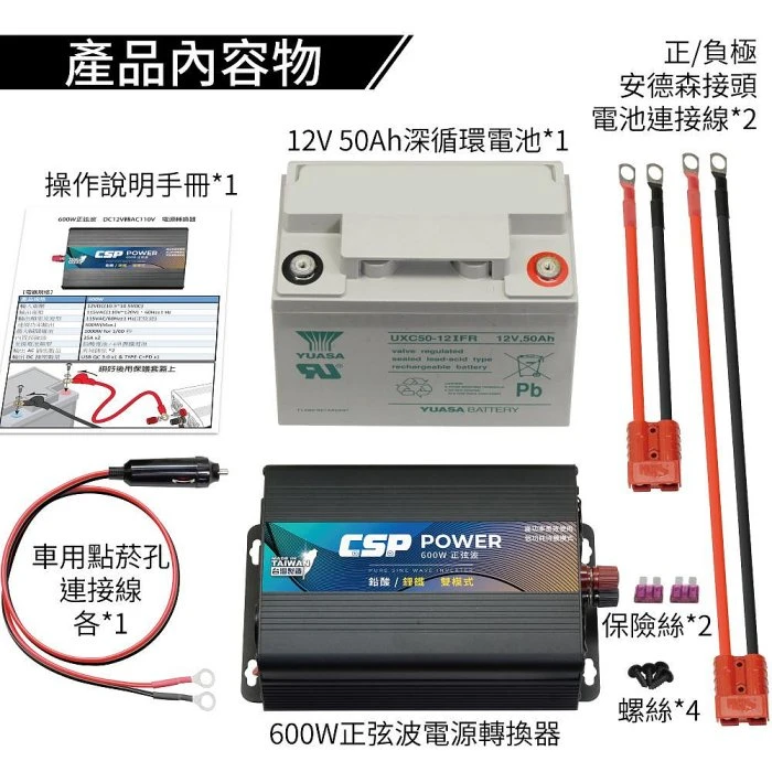 鋐瑞電池 PD-600W與UXC50 移動的行動辦公 600W inverter 600W電源轉換器 工業等級