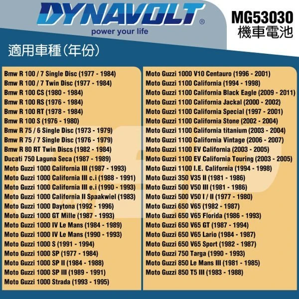 (鋐瑞電池) 藍騎士電池 MG53030 等同 YUASA湯 淺 53030 重機 機車電池 專用 膠體機車電池