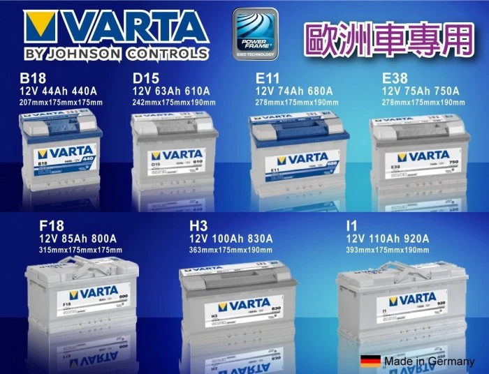 【高雄鋐瑞電池】德國華達VARTA汽車電池B18 藍色動力德國電池 54801 SMART FORD FIESTA 適用