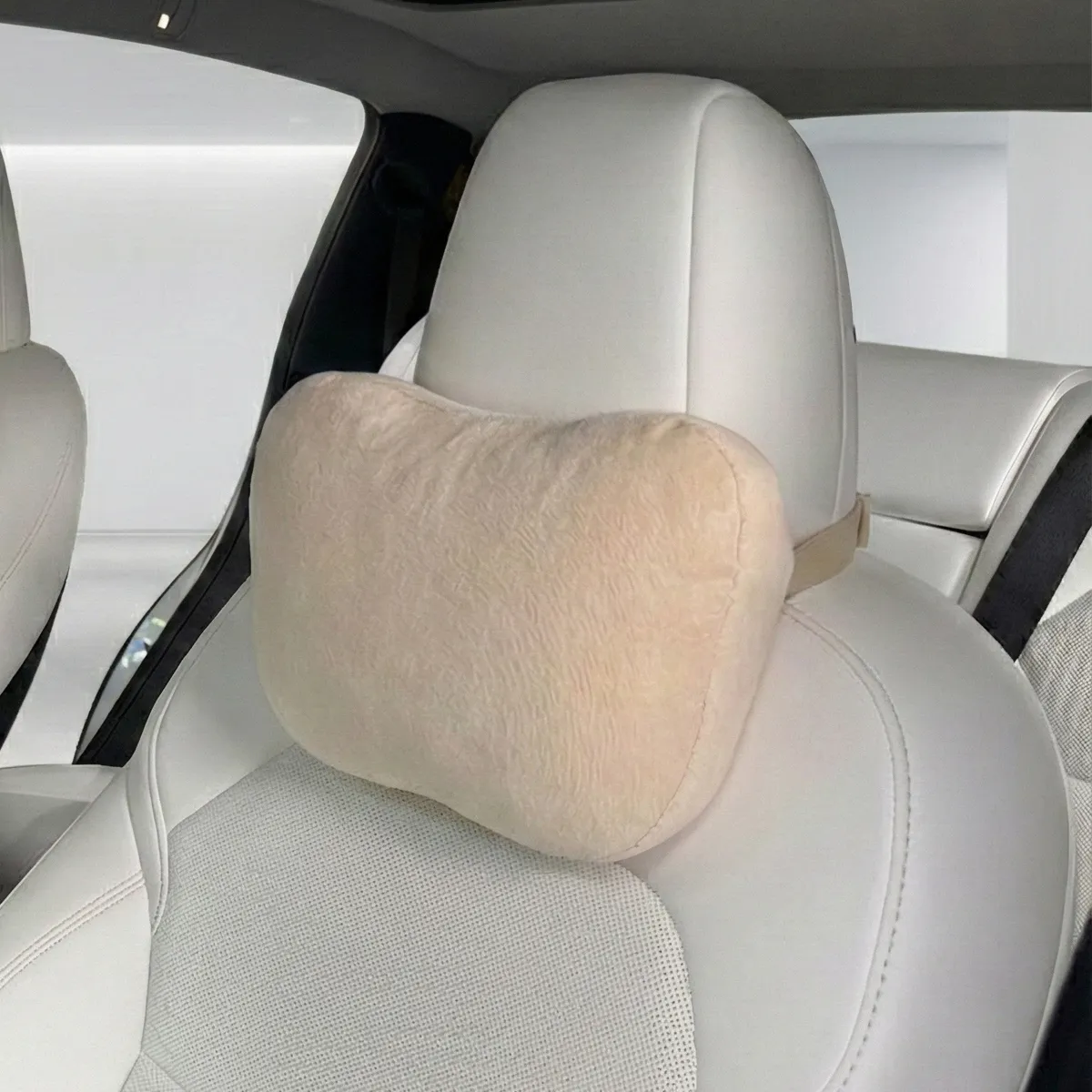 頭枕-舒適麂皮絨(黑色/米色可選擇)