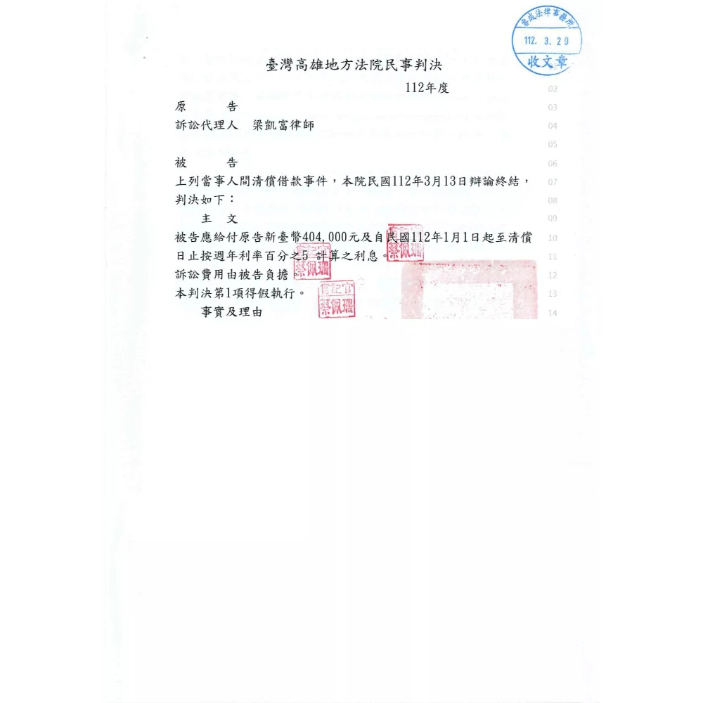 清償借款