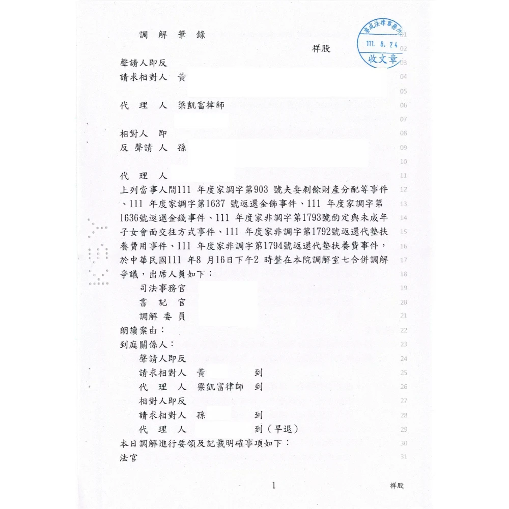 監護權及扶養費用案件