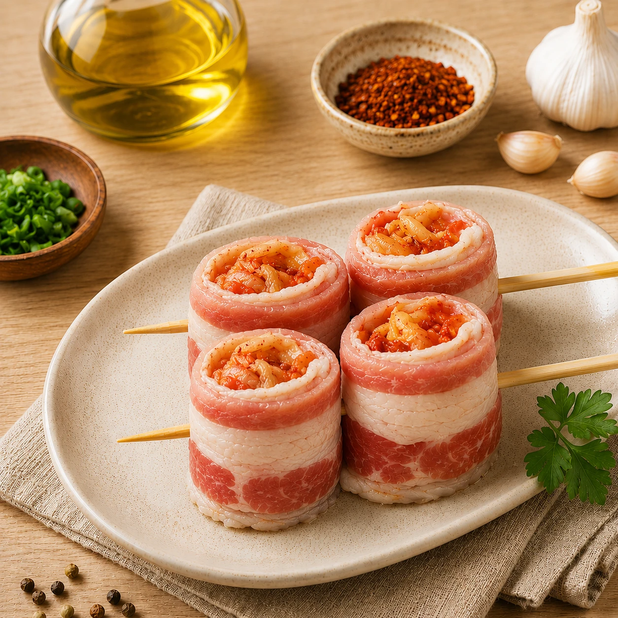 起司泡菜牛肉捲