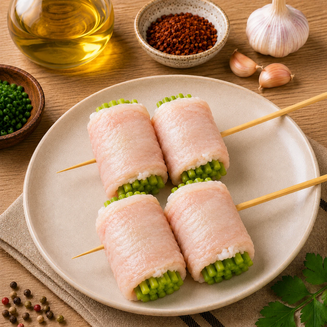 豬肉水蓮捲