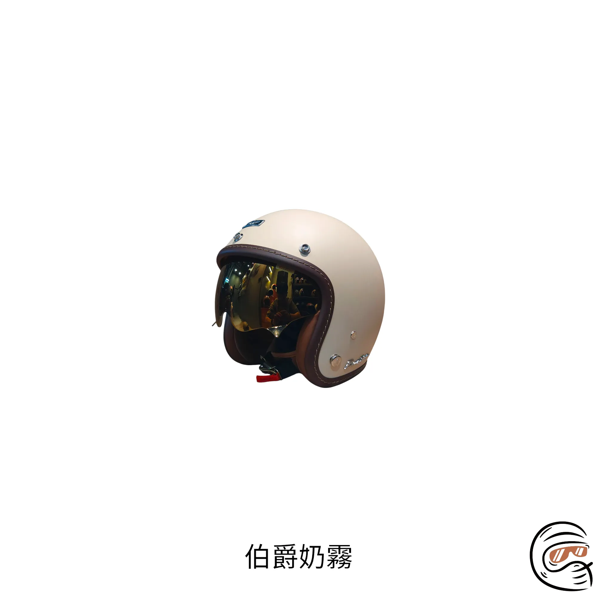 （買就送防水袋）GRS Helmet 涼感內襯 電鍍內鏡 復古安全帽