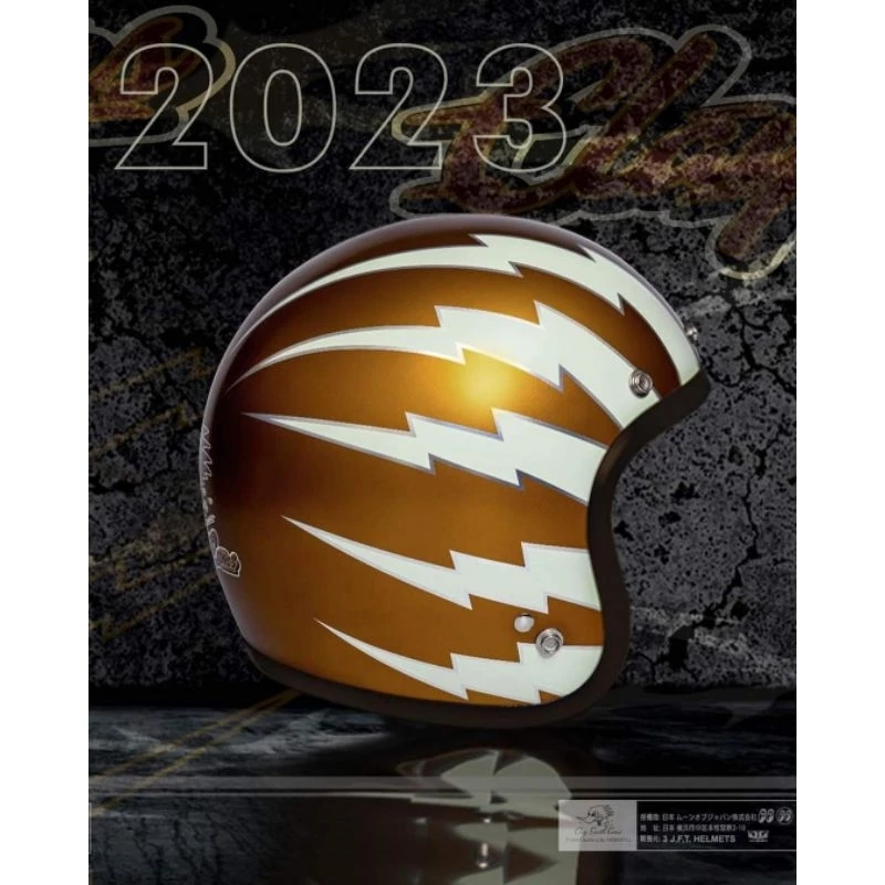 （買就送泡泡鏡）3JFT Helmets 閃電⚡️叼煙鷹 日式蛋型帽 平光銅 