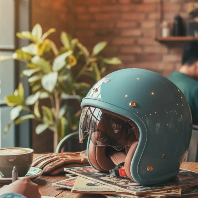 THH 383SN 日系復古蛋型安全帽｜小頭圍專屬｜UV400抗曬內鏡片｜金屬烙印面扣