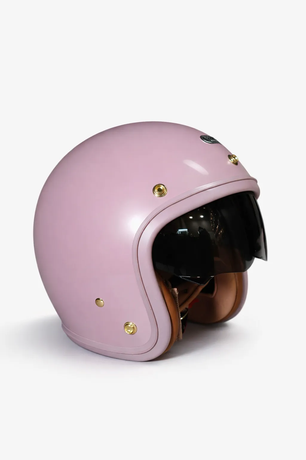 THH 383SN 日系復古蛋型安全帽｜小頭圍專屬｜UV400抗曬內鏡片｜金屬烙印面扣