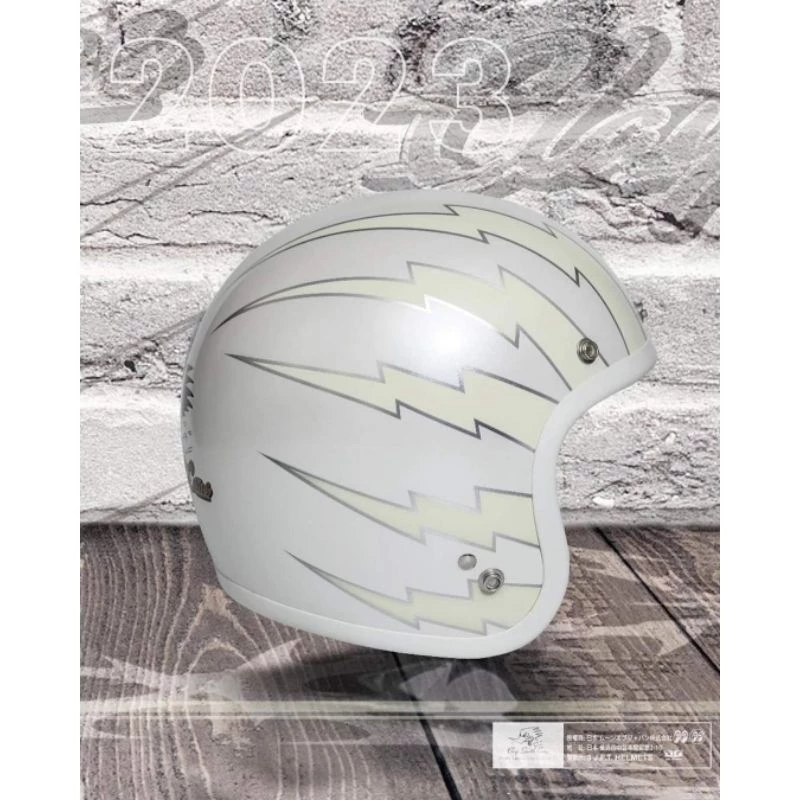 （買就送泡泡鏡）3JFT Helmets 閃電⚡️叼煙鷹 日式蛋帽體 平光白 