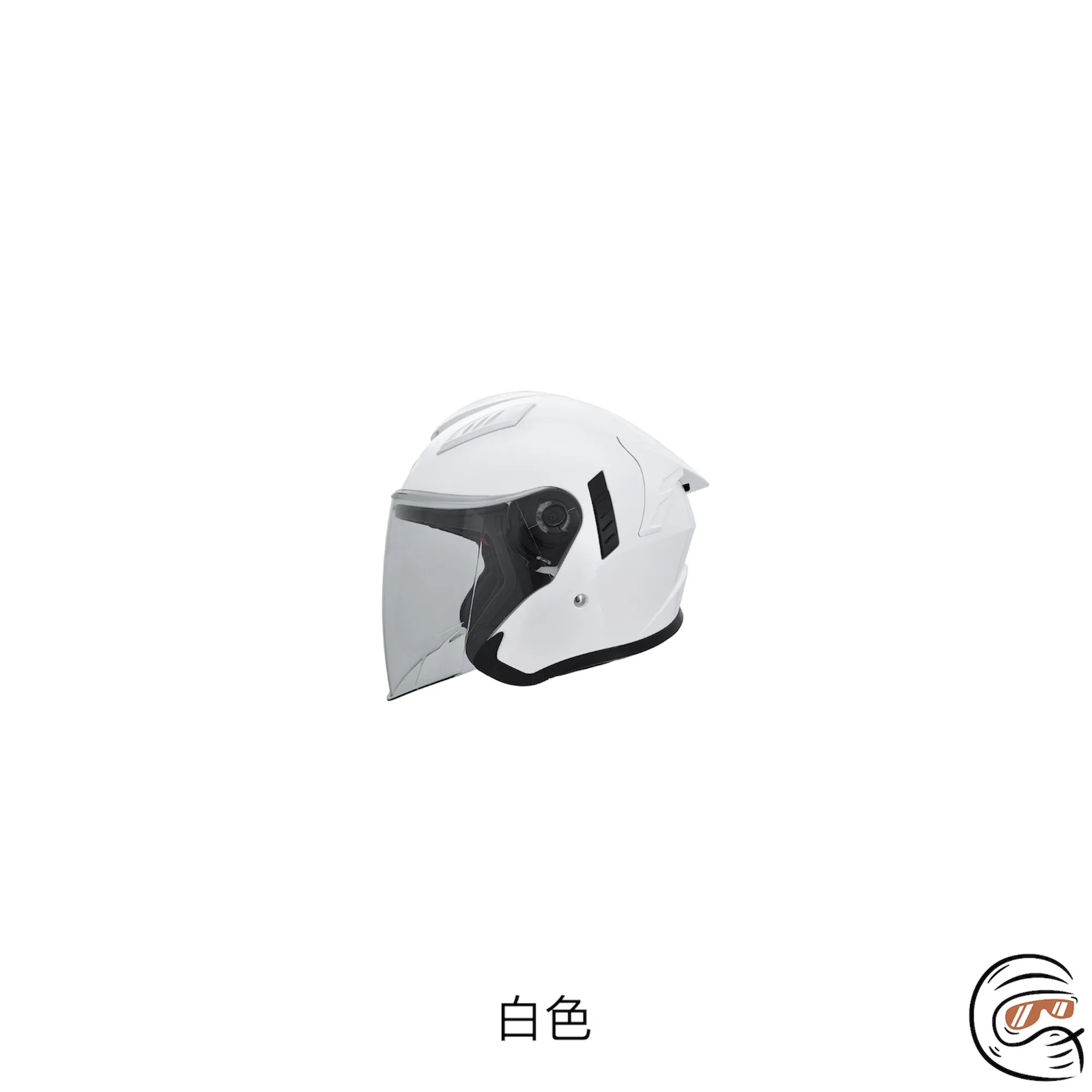 M2R VO-1 素色 四分之三 安全帽/配件