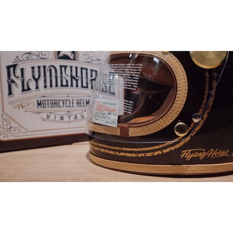 Flying Horse Helmet TT02 Leslie 復古樂高帽 真牛皮專利雙車線 安全帽