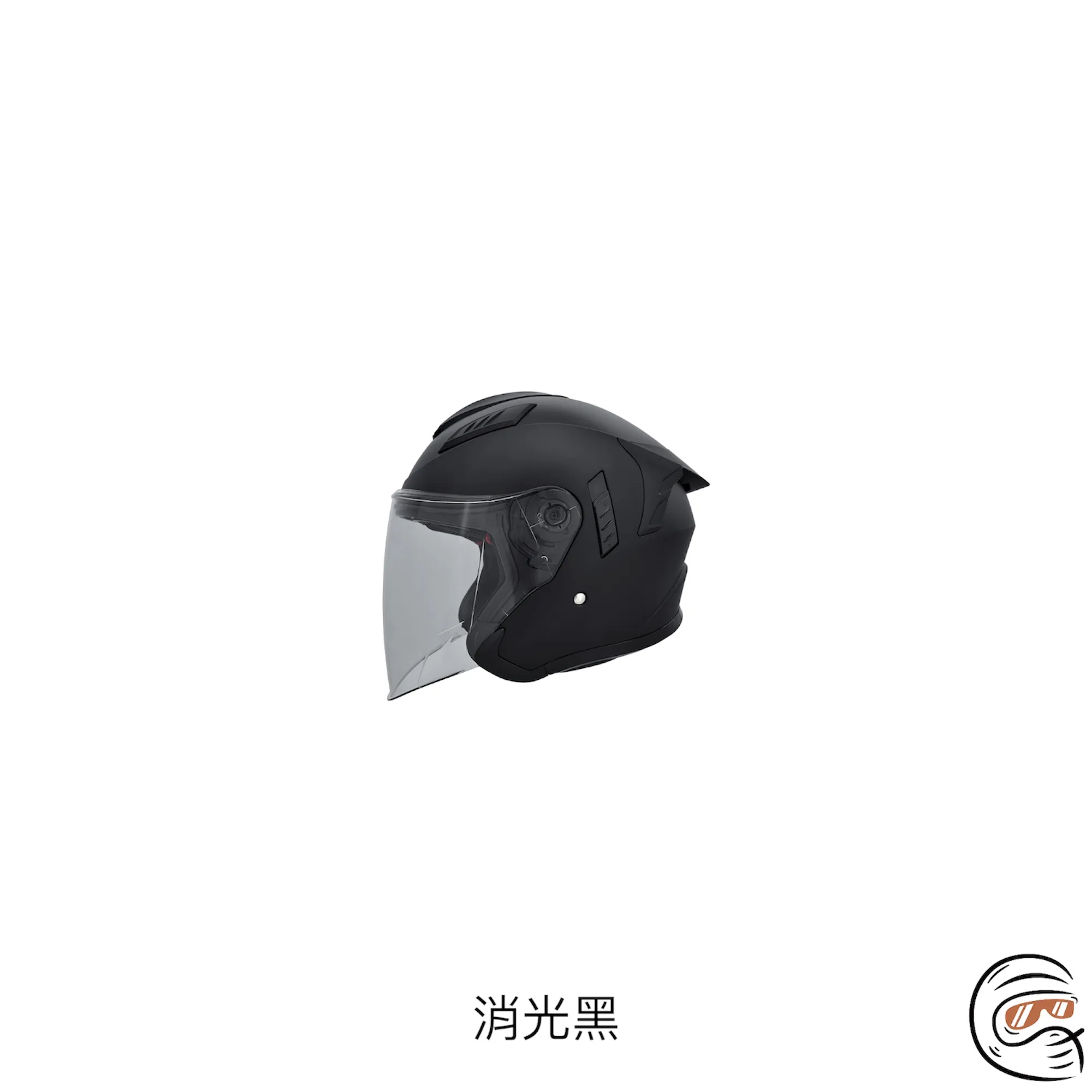 M2R VO-1 素色 四分之三 安全帽/配件