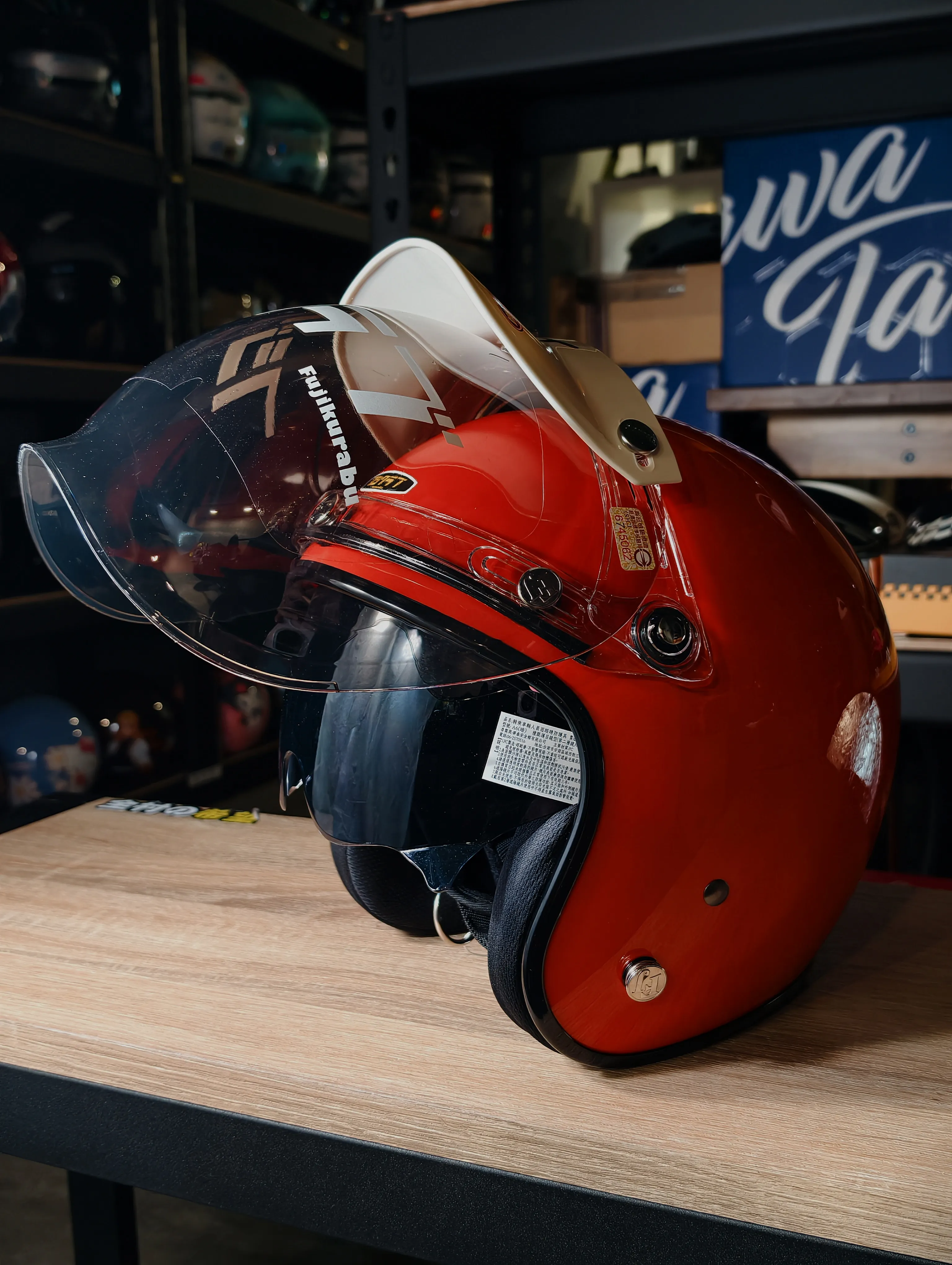 富士雙扣泡泡鏡｜三扣通用 可裝帽簷＋鏡片 復古安全帽鏡片 防風遮陽