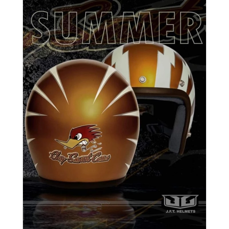 （買就送泡泡鏡）3JFT Helmets 閃電⚡️叼煙鷹 日式蛋型帽 平光銅 