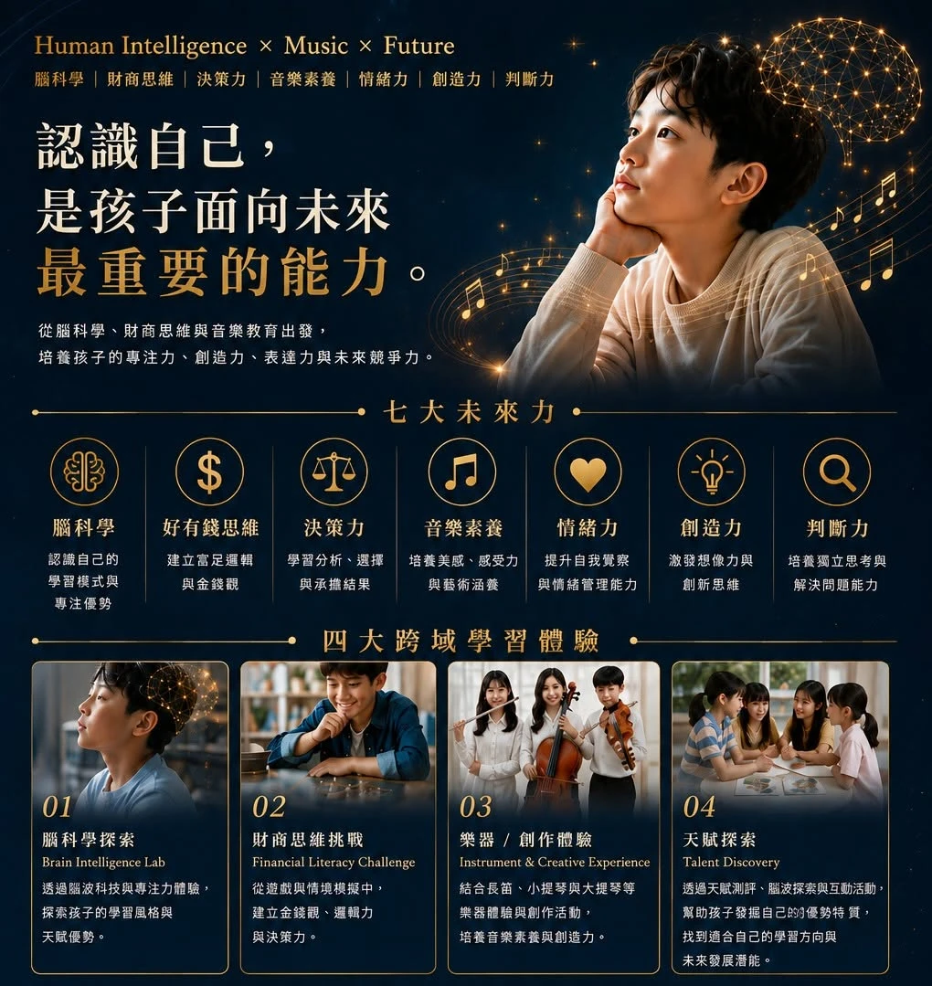 【音樂HI課- 全腦潛能實驗室】半日夏令營，結合 音樂、腦科學，財富，現正熱烈報名中｜暑期夏令營｜音樂課程｜音樂教育