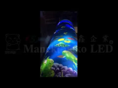 大型DLB動感燈箱 | 動態燈箱 - 圓柱型點陣式動感燈箱│Dynamic light box