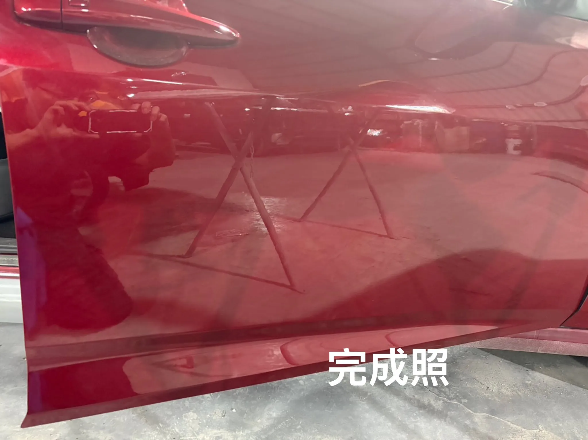 Nissan Sentra 右前門受損部位施工完成