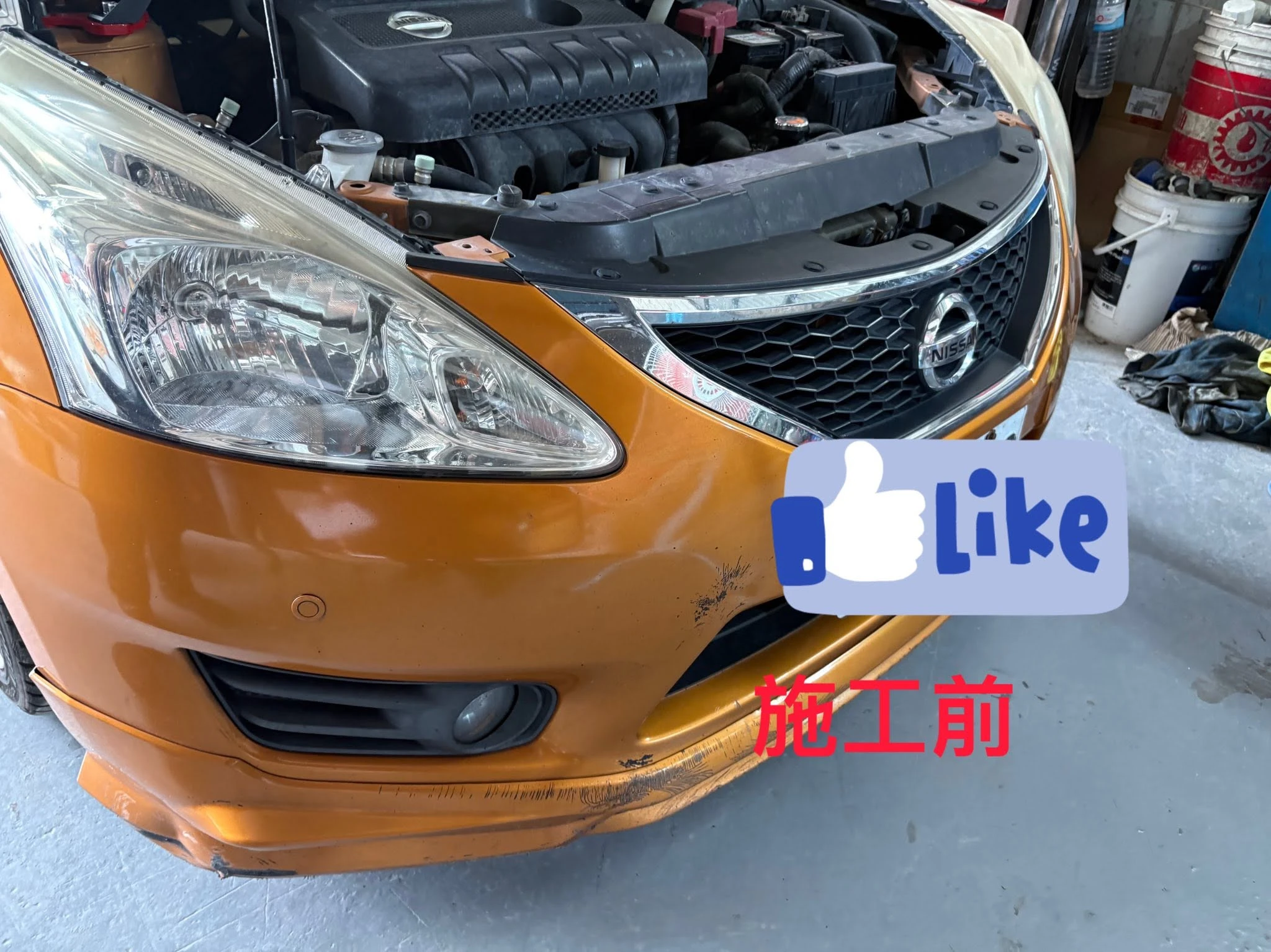 Nissan Tiida 全車烤漆、凹痕、引擎蓋漆面氧化施工完成